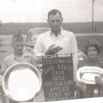 Grandpa Bill and his three children after winning best 40 tray display at the 1950 Ohio State Fair.